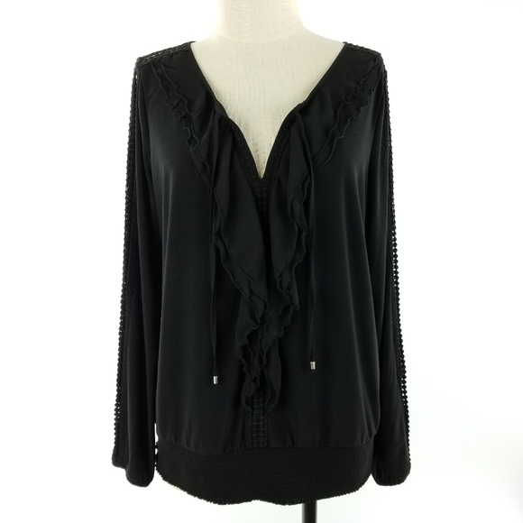 White House Black Market Tops - White House Black Market Ruffle Peasant Blouse